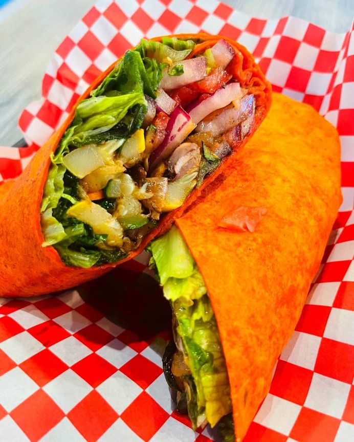 Veggie wrap with grilled vegetables